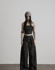 DOINDULGE Distressed Wide Leg Pants