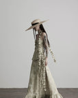 DOINDULGE Strapless Smocked Ruffle Maxi Dress