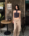 Hydrae Pantalon large drapé à nouer