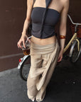 Hydrae Pantalon large drapé à nouer
