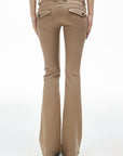 IAMXIAA Pantalon Taille Basse Coupe Slim Évasée