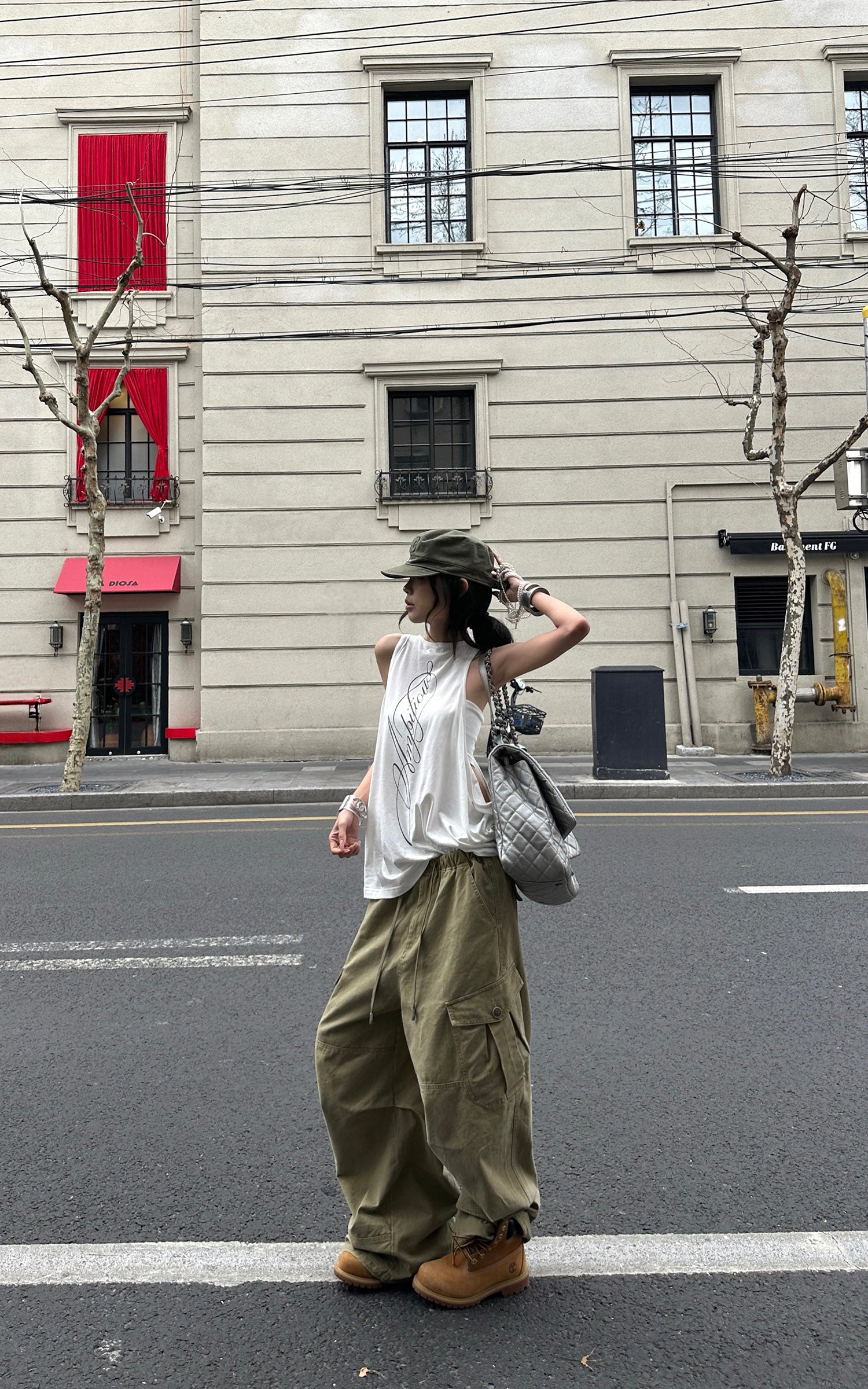 WARDEN EDGE Washed Utility Wide-Leg Cargo Pants