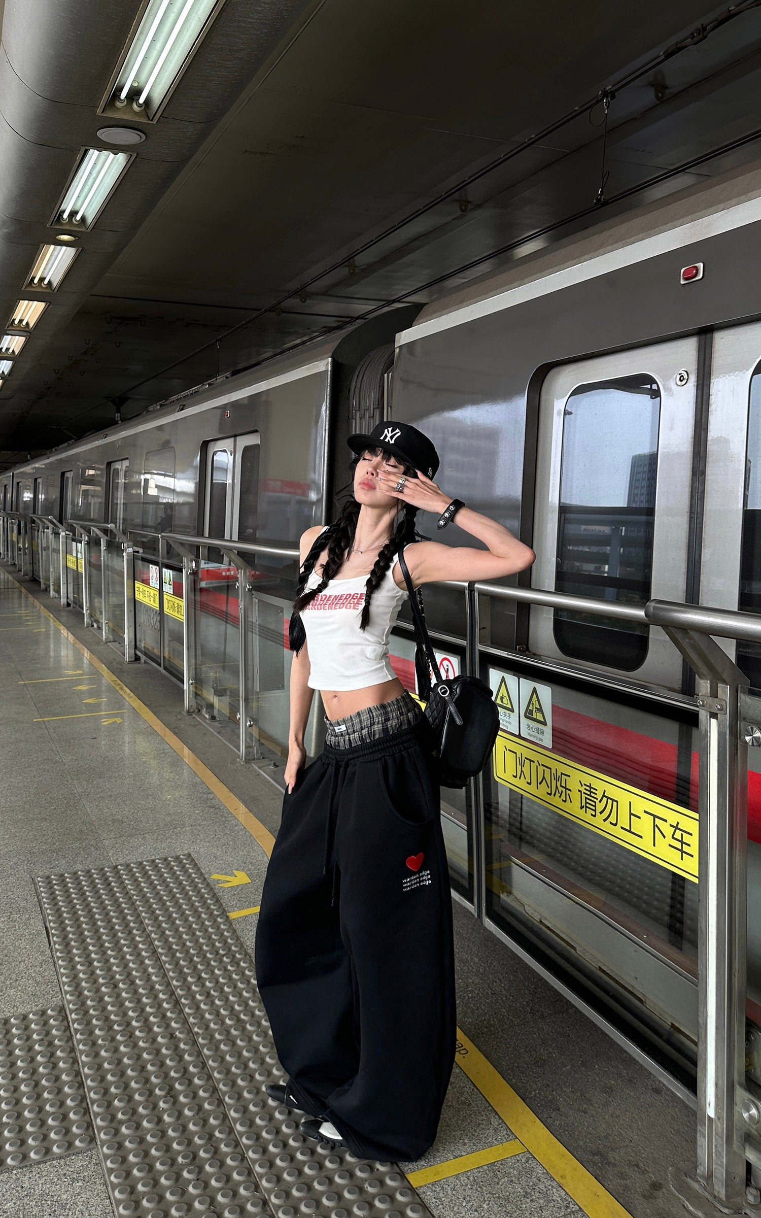 WARDEN EDGE ダブルウエストワイドスウェットパンツ