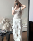 Rase le sol Star Emblem Ruched Scoop Neck Top