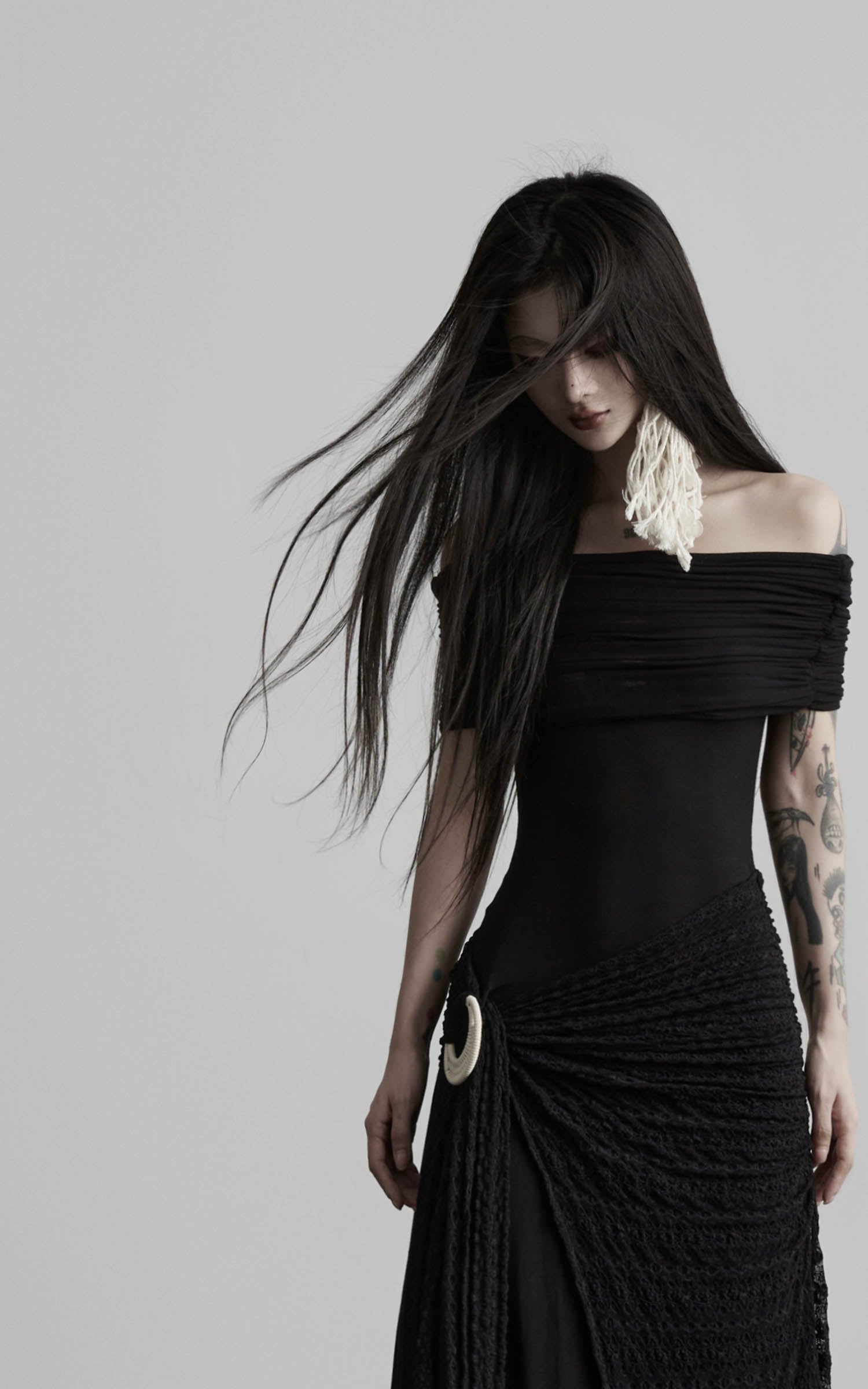 DOINDULGE Off-Shoulder Ruched Maxi Dress