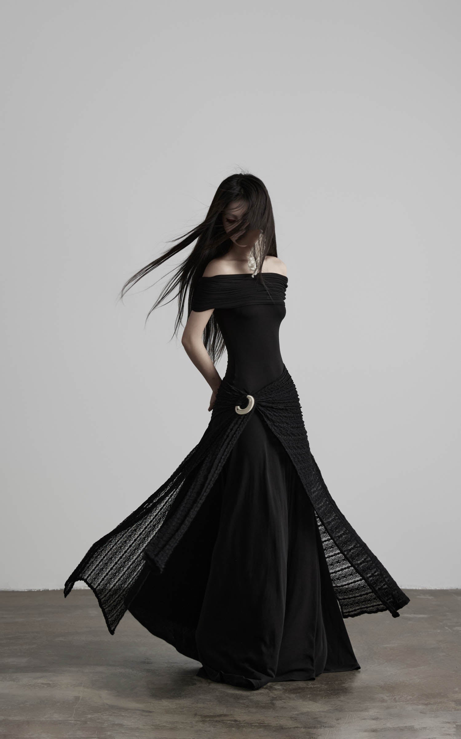 DOINDULGE Off-Shoulder Ruched Maxi Dress