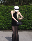 Rase Le Sol Sheer Mermaid Halter Dress