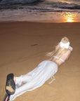 Rase le sol Striped Halter Bra and Relaxed Draped Lounge Pants Set