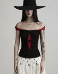DOINDULGE Reversible Off-Shoulder Waist Top