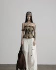 DOINDULGE Low-Rise Wide Leg Pants