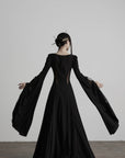 DOINDULGE Flare Sleeve Square Neck Maxi Dress