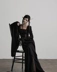 DOINDULGE Flare Sleeve Square Neck Maxi Dress