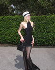 Rase Le Sol Sheer Mermaid Halter Dress