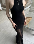 Rase Le Sol Sheer Mermaid Halter Dress