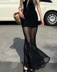 Rase Le Sol Sheer Mermaid Halter Dress