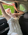 Rase Le Sol Silent Petals Lace-Trim Ruffle Mini Dress
