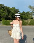 Rase Le Sol Silent Petals Lace-Trim Ruffle Mini Dress