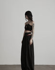DOINDULGE Reversible Beaded Keyhole Camisole Bell Pendant Crop Top
