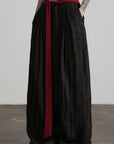 DOINDULGE Low-Rise Stripe Wide Leg Pants
