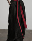 DOINDULGE Low-Rise Stripe Wide Leg Pants