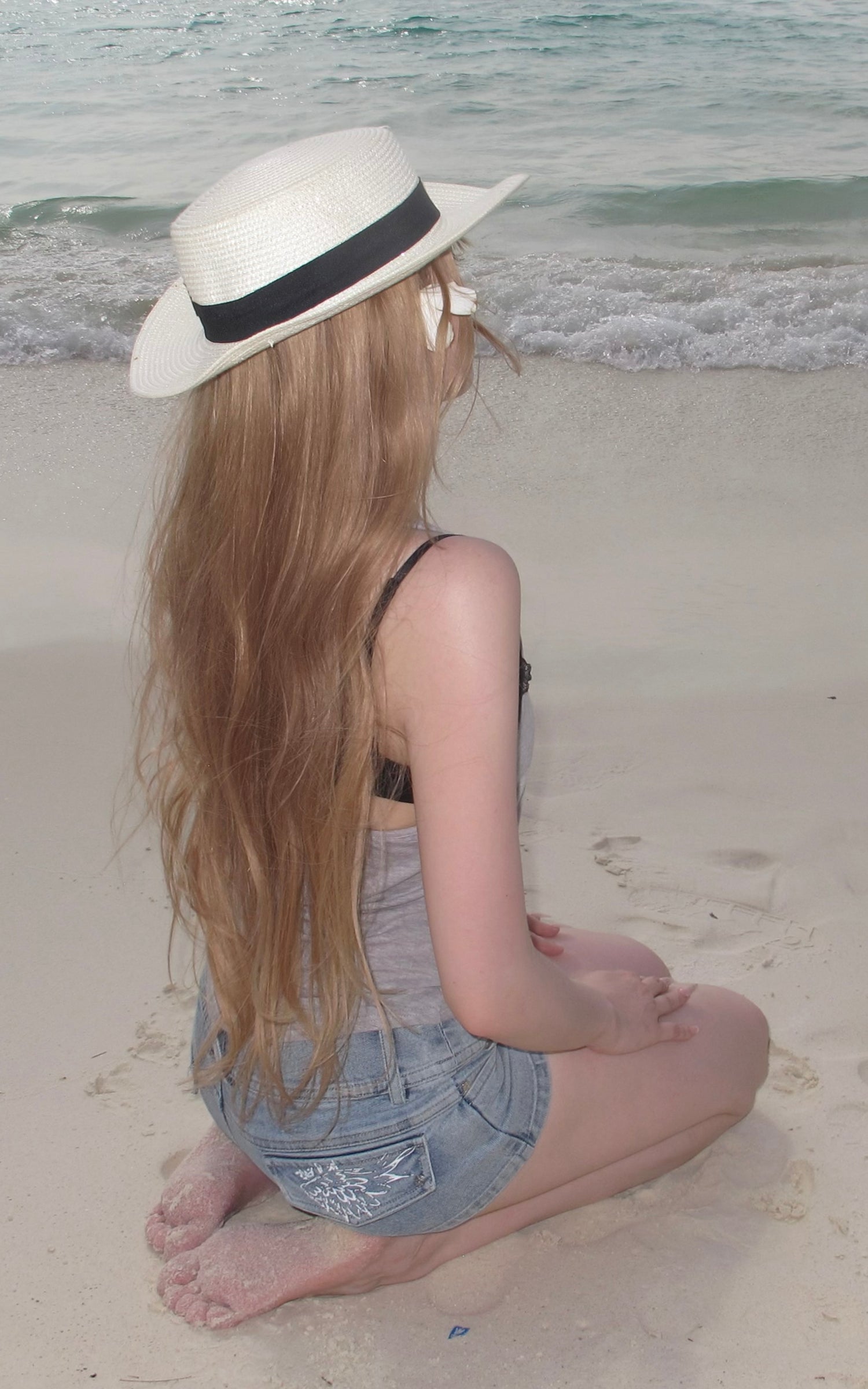 Rase le sol Printed Low-Rise Denim Shorts