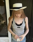 Rase le sol Lace Bra Layered Racerback Fitted Tank Top Set