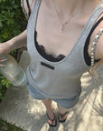 Rase le sol Lace Bra Layered Racerback Fitted Tank Top Set