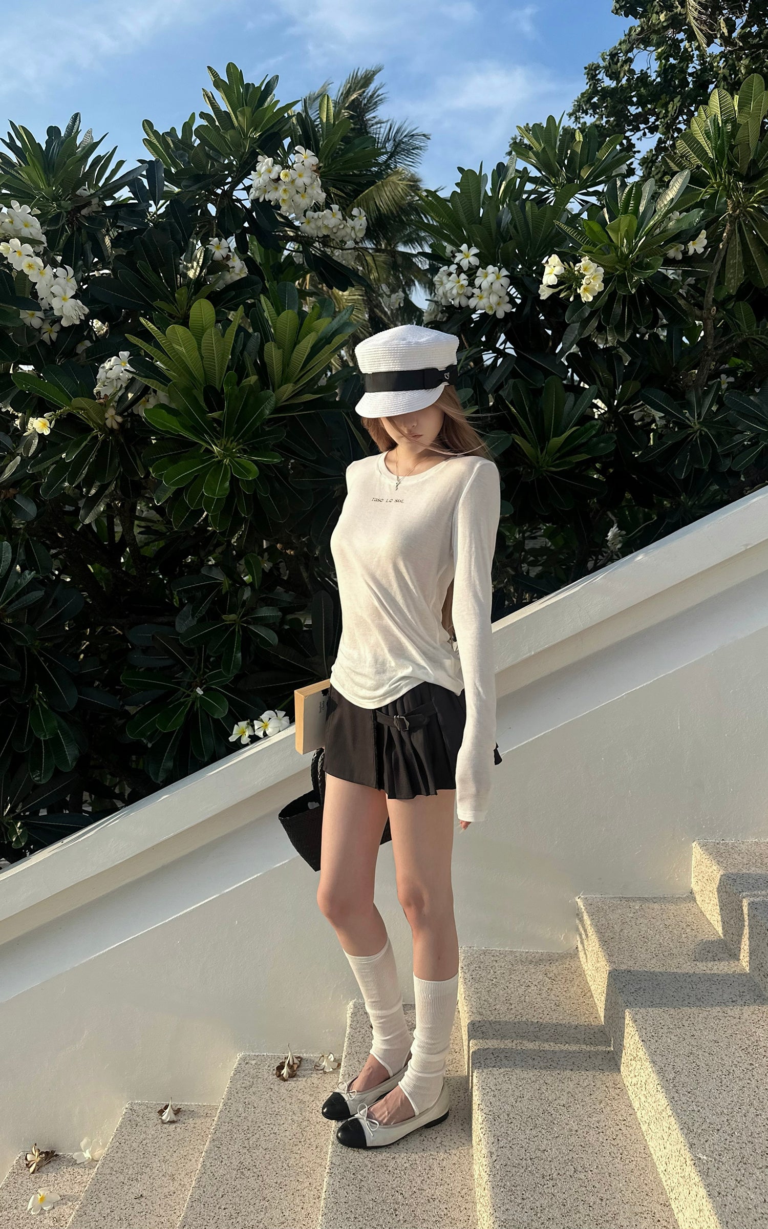 Rase le sol Deconstructed Pleated Mini Skirt &amp; Bloomers Set