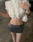 Hydrae Low Rise Pinstripe Micro Mini Skirt Shorts