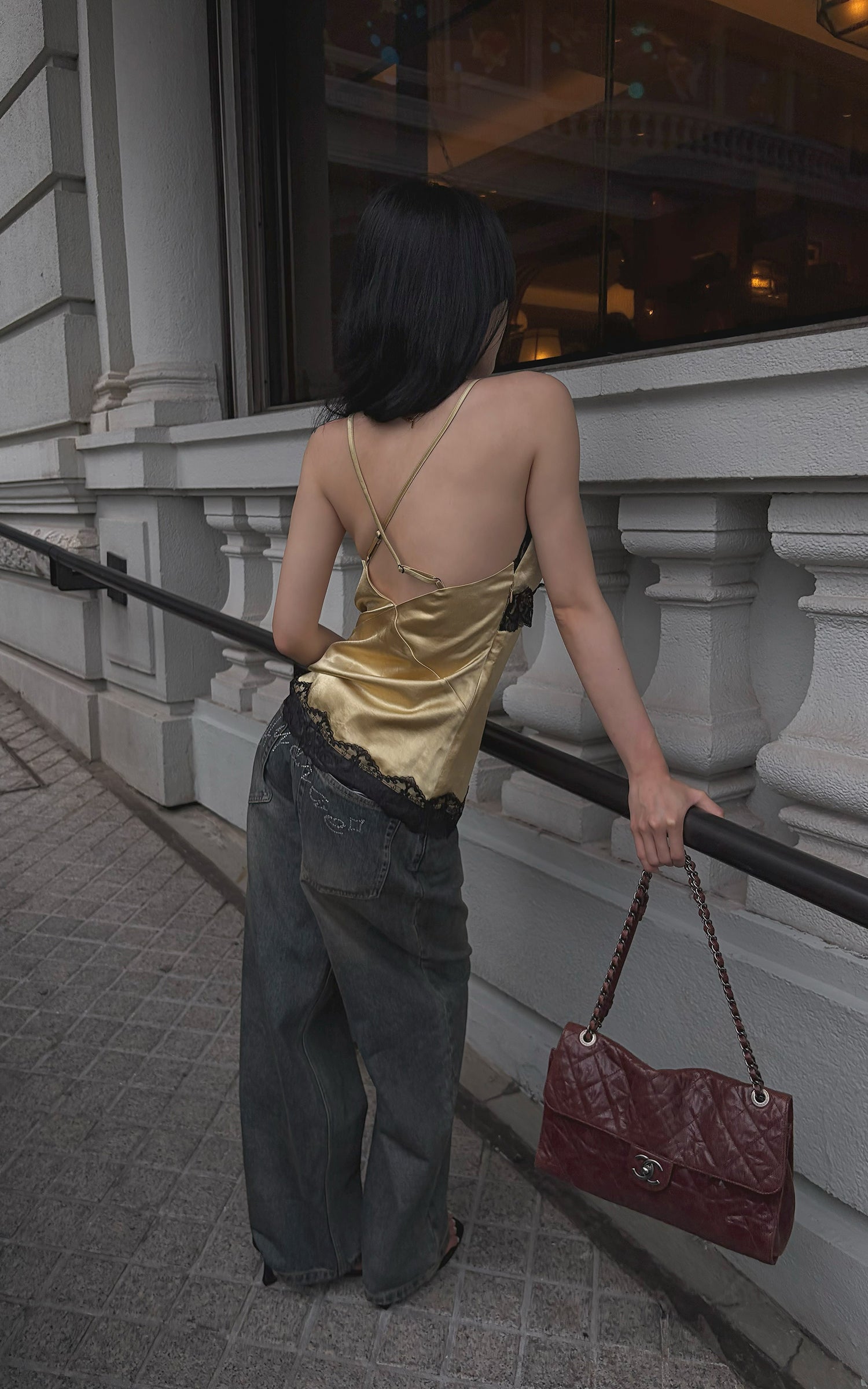 Hydrae Vintage Wash Wide-Leg Denim Pants