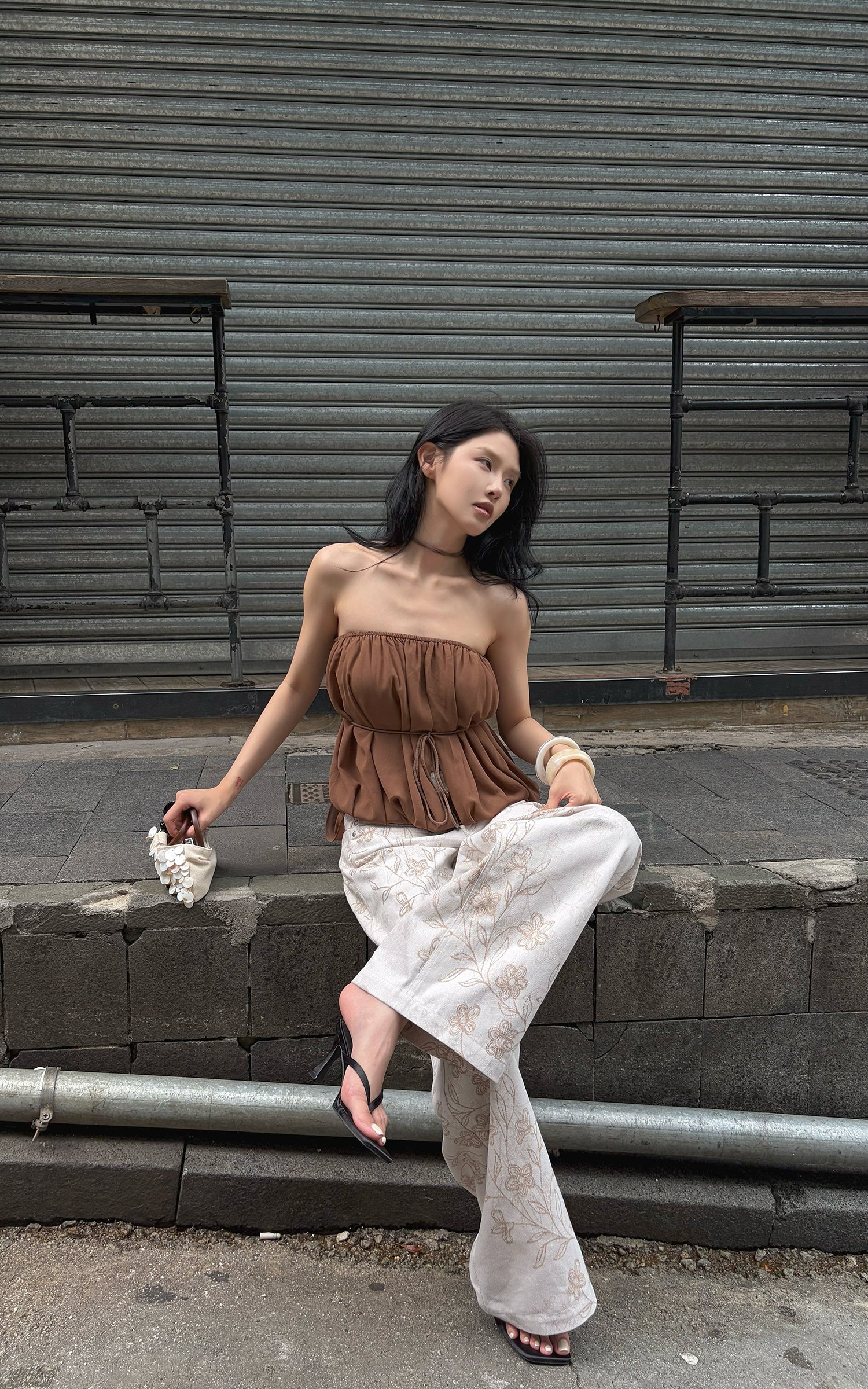 Hydrae Floral Washed Wide Leg Pants