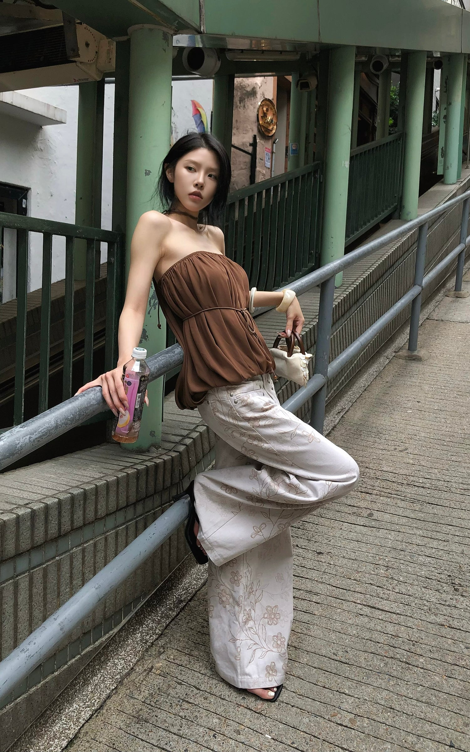 Hydrae Floral Washed Wide Leg Pants