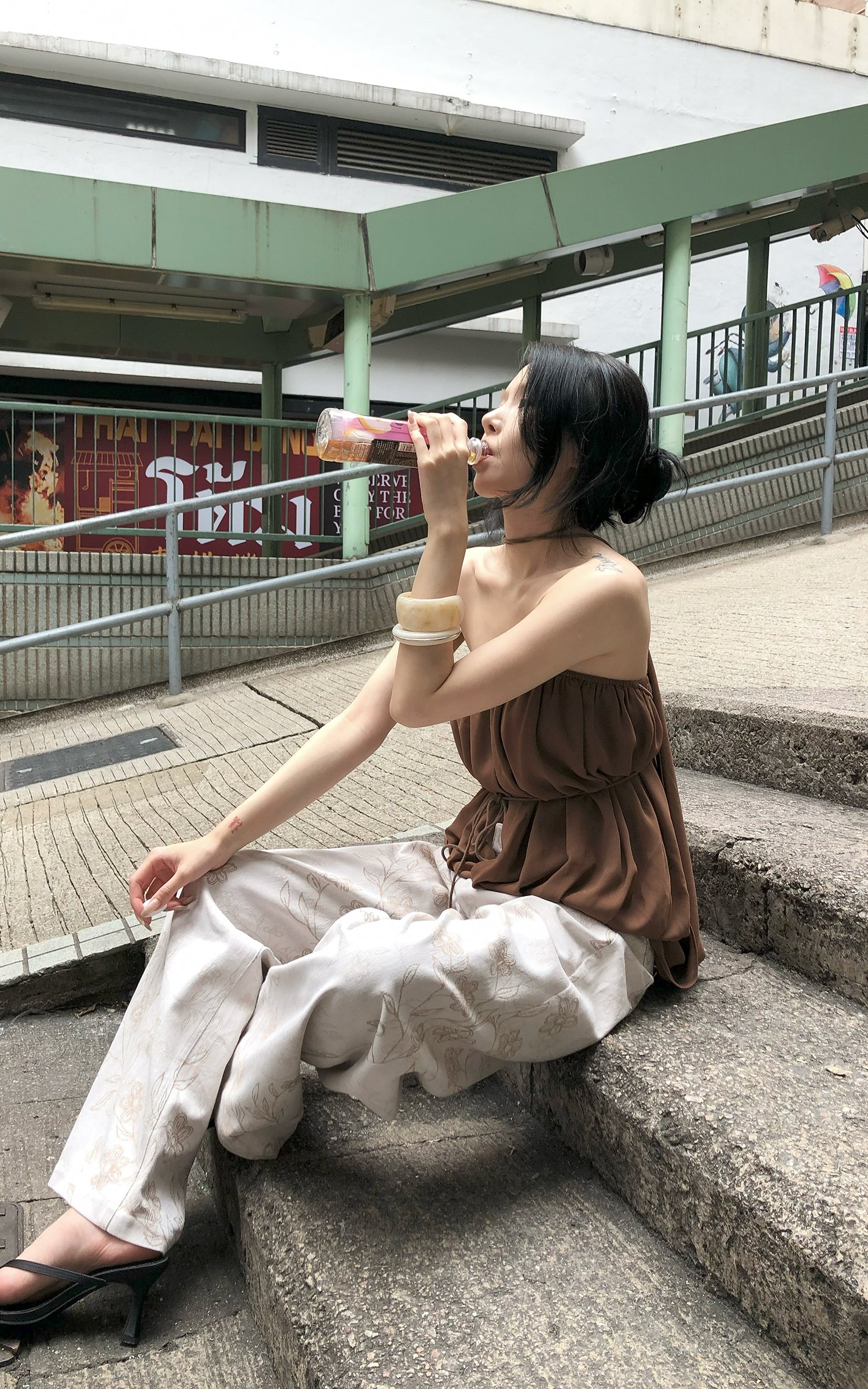 Hydrae Floral Washed Wide Leg Pants