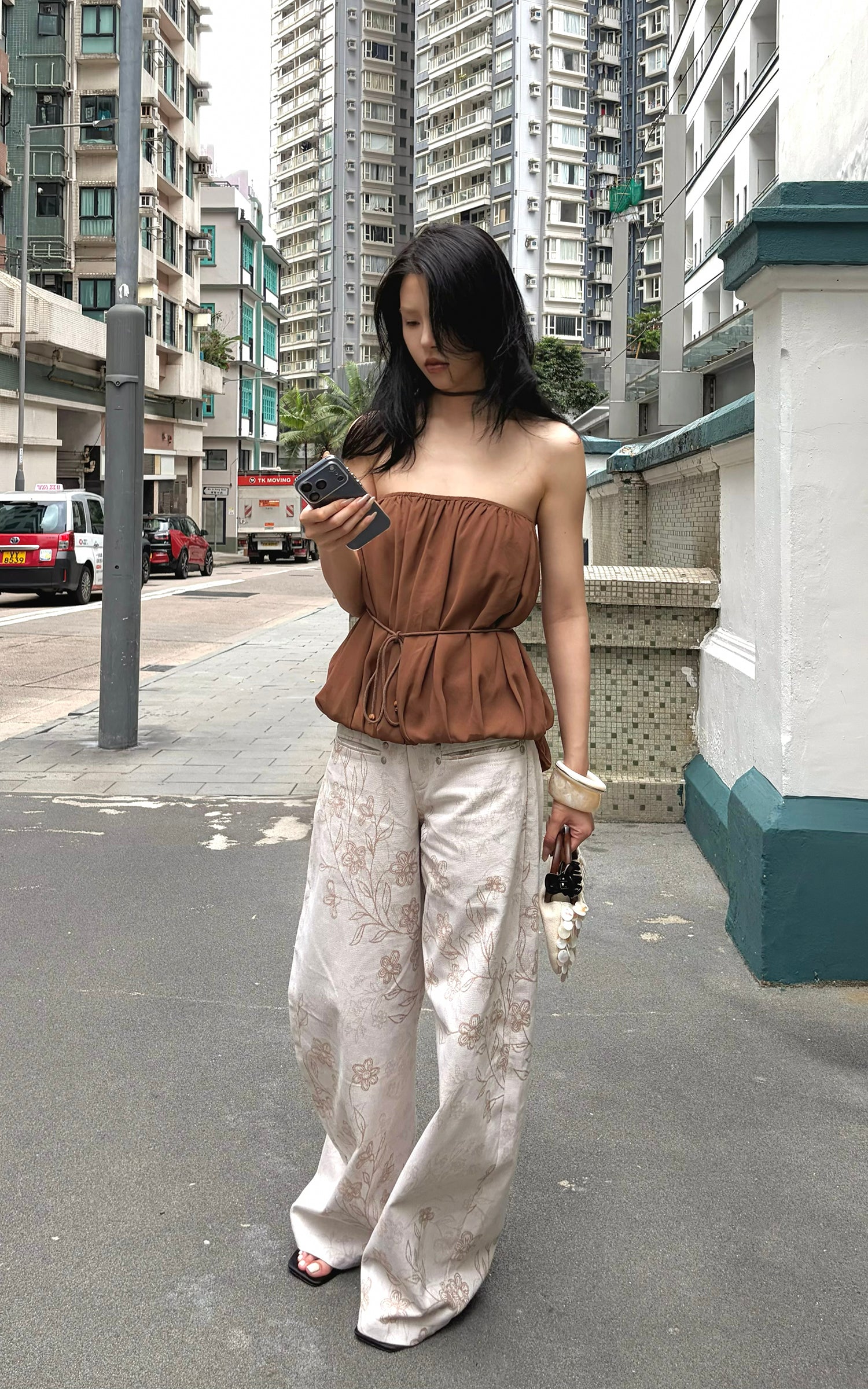 Hydrae Floral Washed Wide Leg Pants