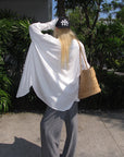 Rase le sol Draped Oversized White Shirt