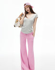 IAMXIAA Soft Fit V-Neck Cap Sleeve Tee