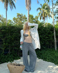 Rase le sol Draped Oversized White Shirt