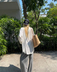 Rase le sol Draped Oversized White Shirt