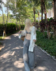 Rase le sol Draped Oversized White Shirt