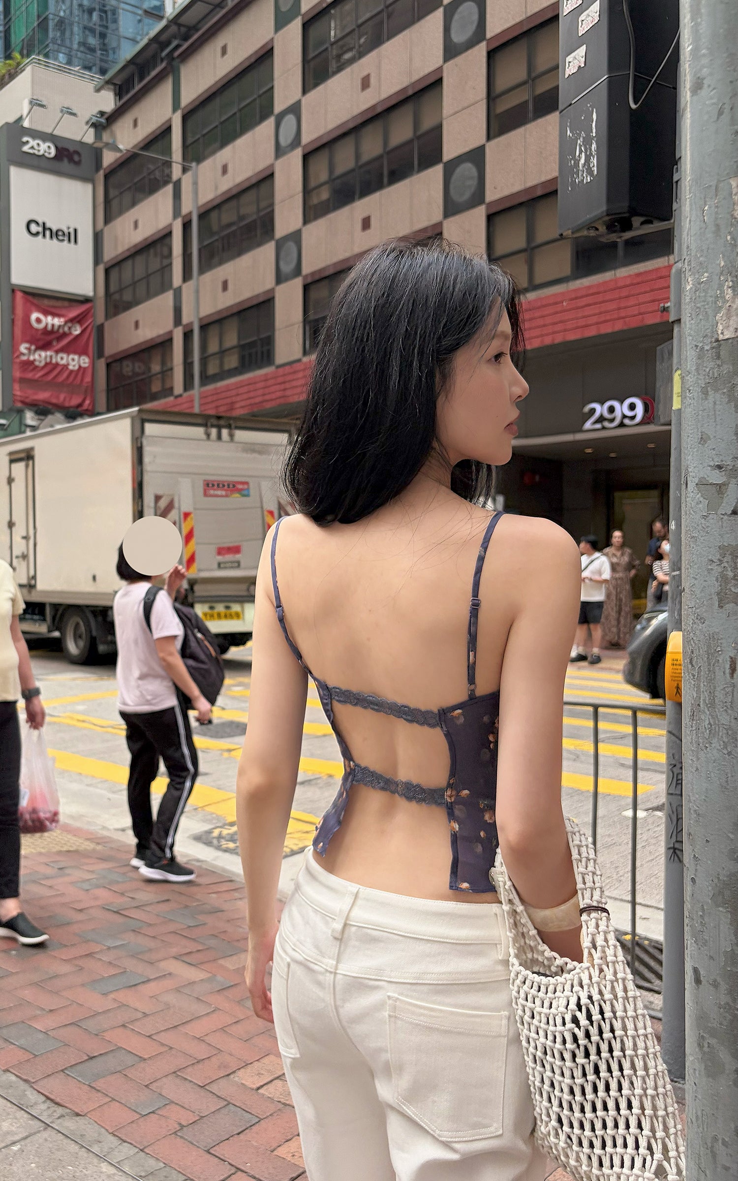 Hydrae Sheer Floral Lace Trim Corset Camisole Top