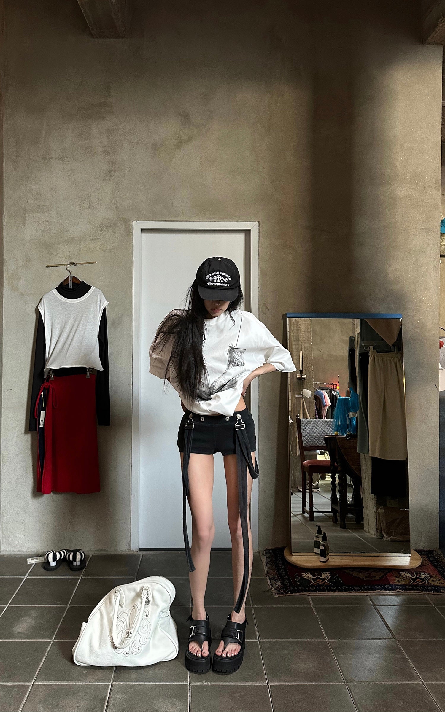WARDEN EDGE ボクシンググローブ グラフィック オーバーサイズ Tシャツ