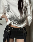 WARDEN EDGE ボクシンググローブ グラフィック オーバーサイズ Tシャツ