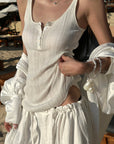 WARDEN EDGE Ribbed Henley Tank Top