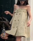 WARDEN EDGE Trench-Inspired Strap Mini Dress