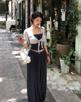 Hydrae Soft Tie Front Cropped Cardigan Top