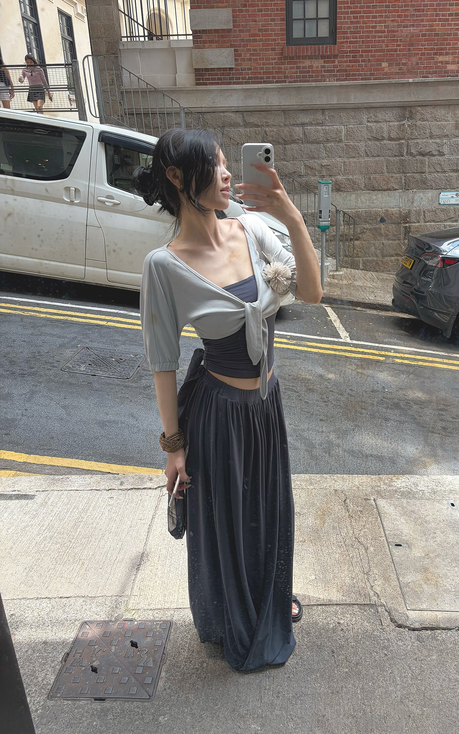 Hydrae Draped Jersey Halter Maxi Skirt Set