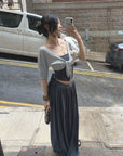 Hydrae Soft Tie Front Cropped Cardigan Top