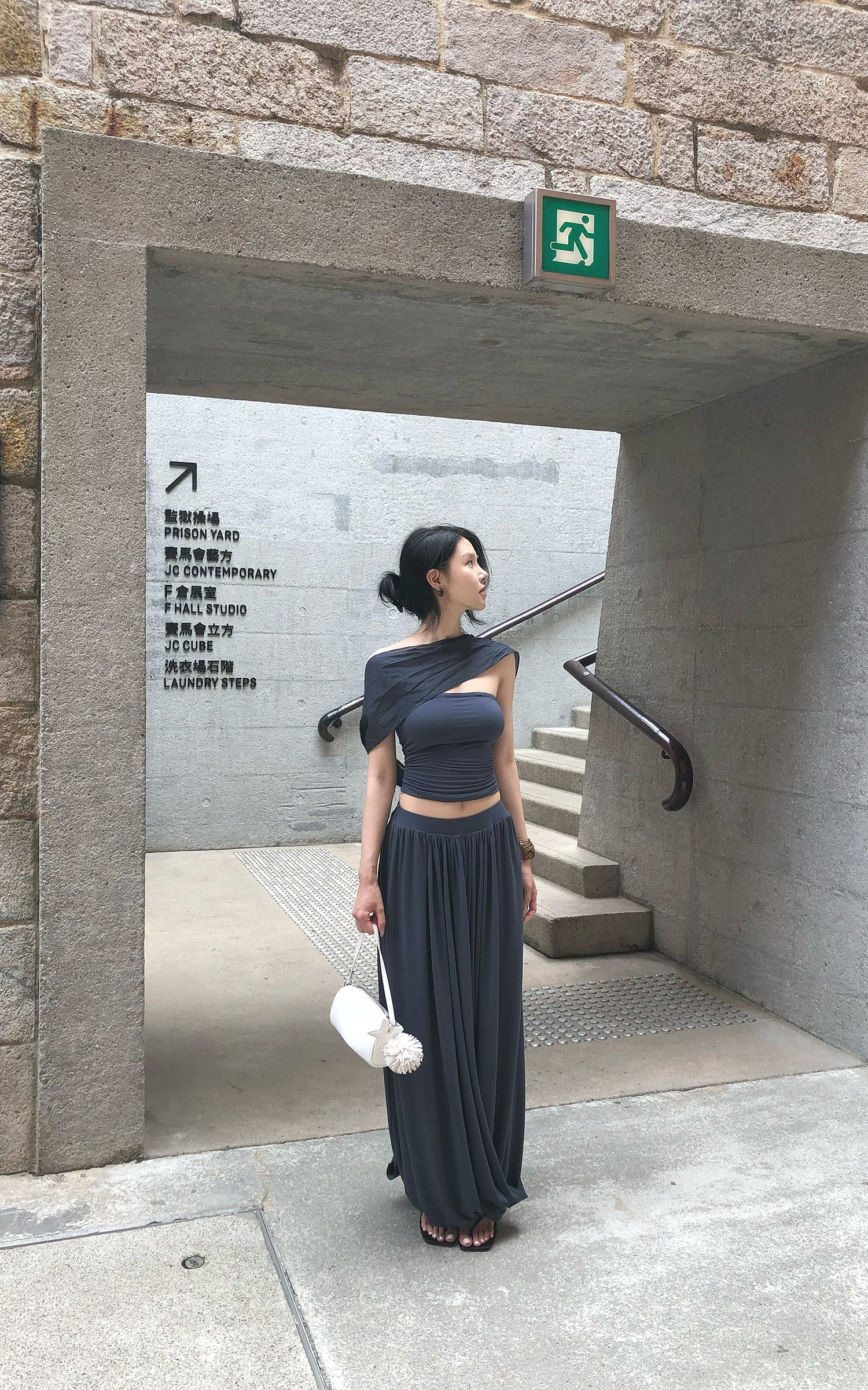 Hydrae Draped Jersey Halter Maxi Skirt Set