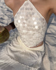 ROVENTE Haut dos nu en crochet à sequins