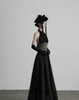 DOINDULGE Gathered Halter Corset Maxi Dress